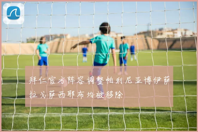 拜仁官方阵容调整帕利尼亚博伊萨拉戈萨西耶布均被移除